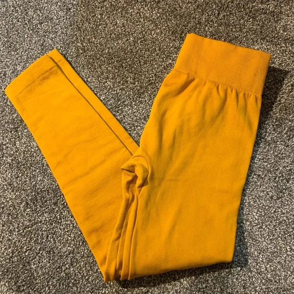 Mustard Colored Insulated Leggings/Tights - Picture 1 of 3